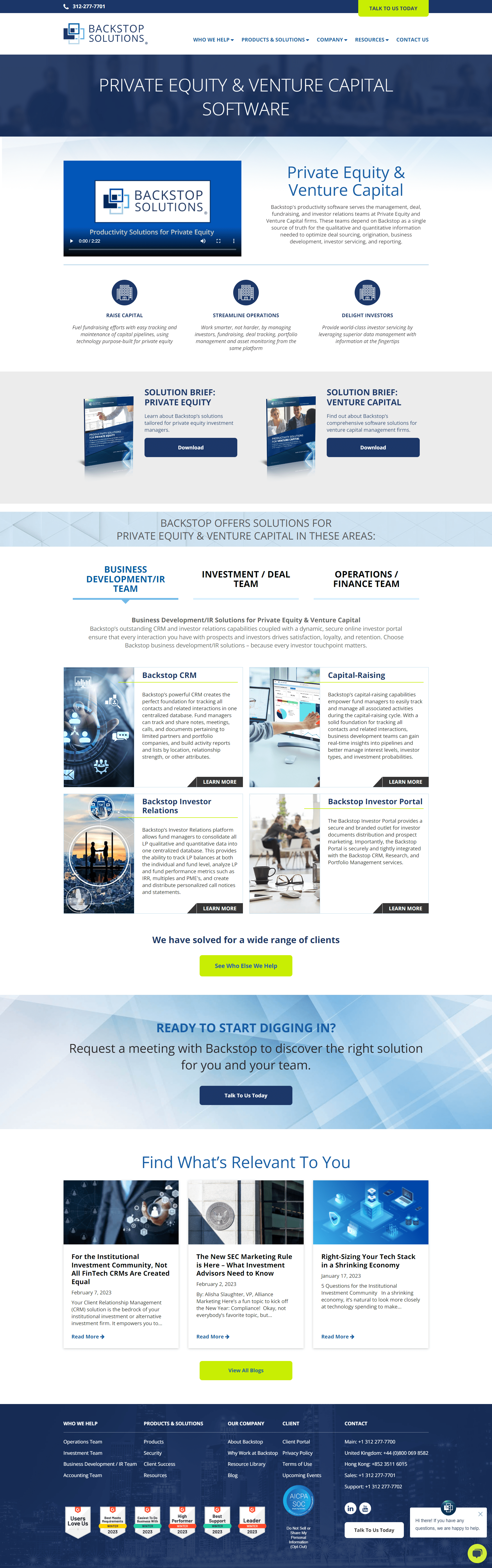 Backstop Solutions Service Page Design