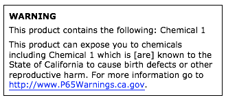 Chemicals on list warning