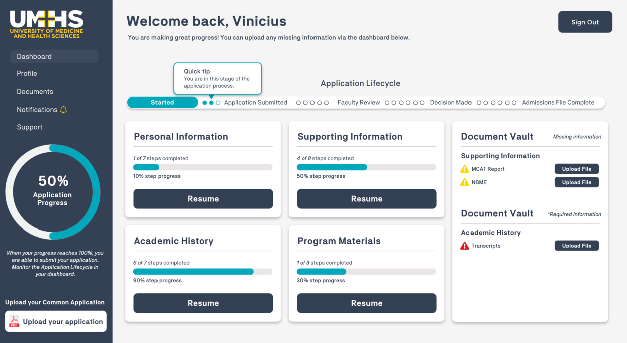 UMHS applicant portal