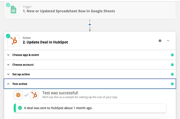 imagen de zapier con integración para hubspot